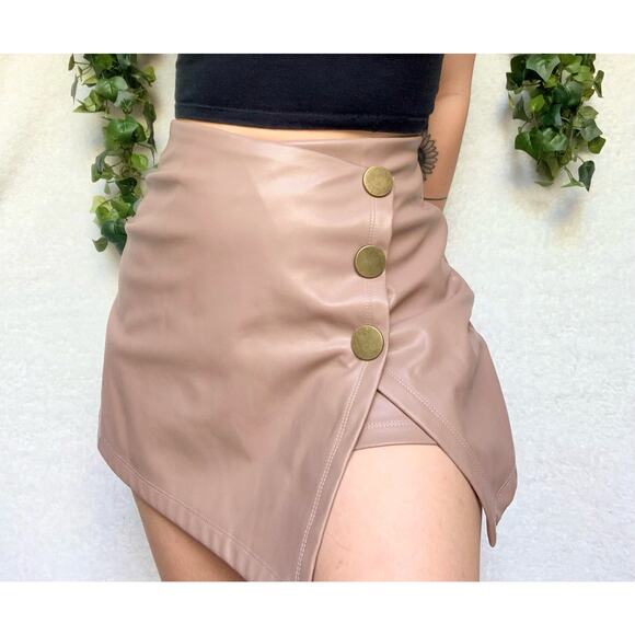 Haute Monde Nude Pink High Waisted Mini Skirt / Skort Women's sz Medium - Picture 1 of 9